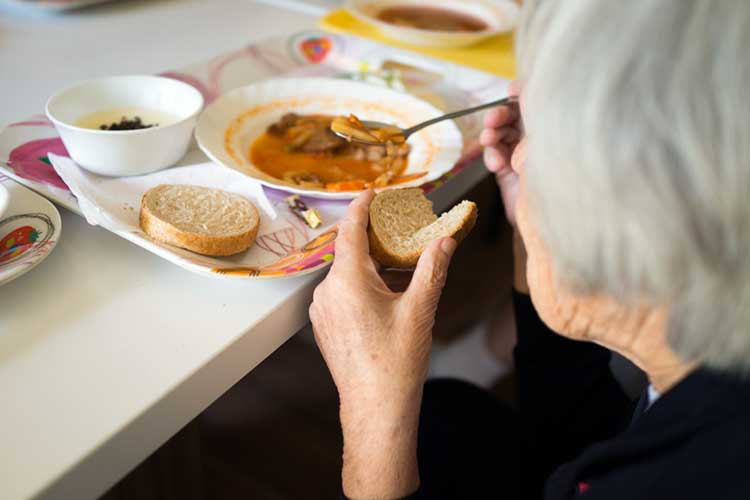 meal assistance aged care eating a meal