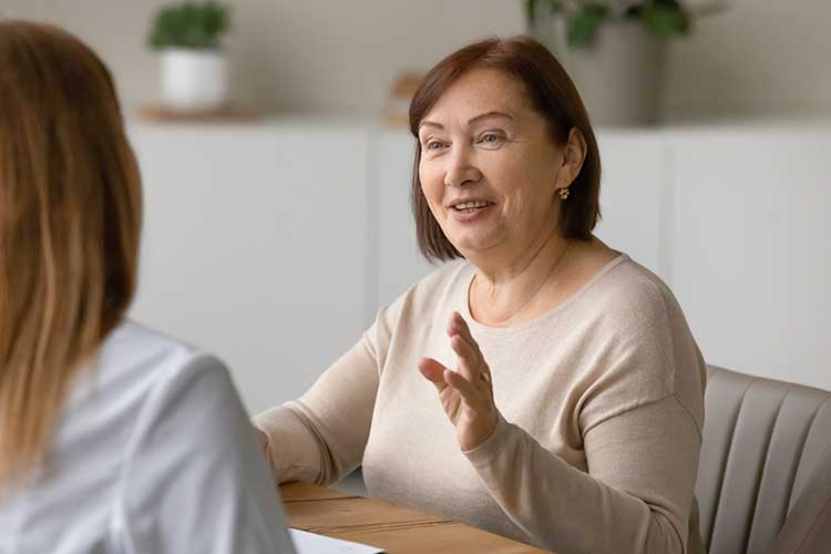 carer explaining information to participant