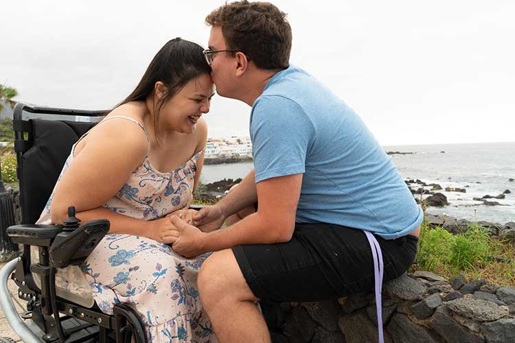 intimacy and sexual expression participant being kissed by partner