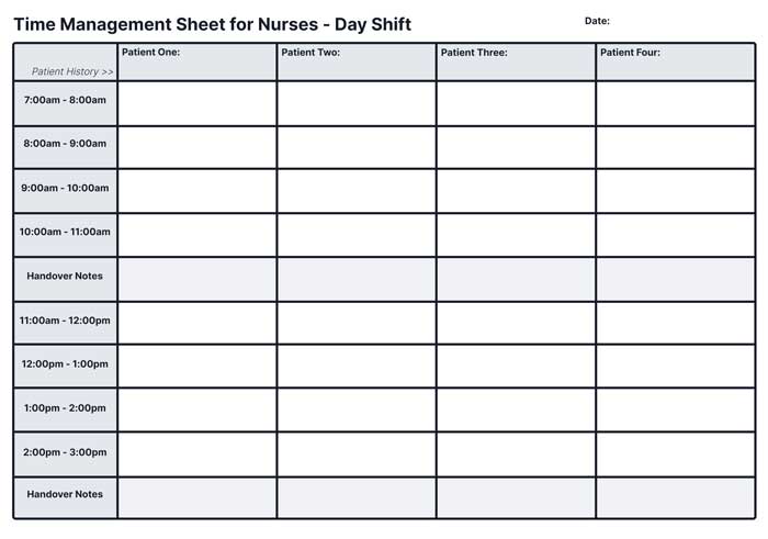 Click on the image above to download a time management template for healthcare workers.