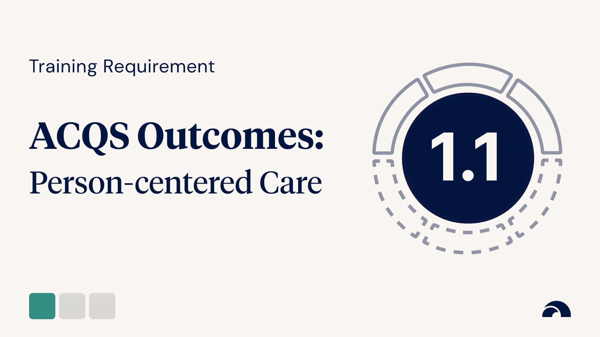 Training Requirement: Outcome 1.1, Person-Centred Care