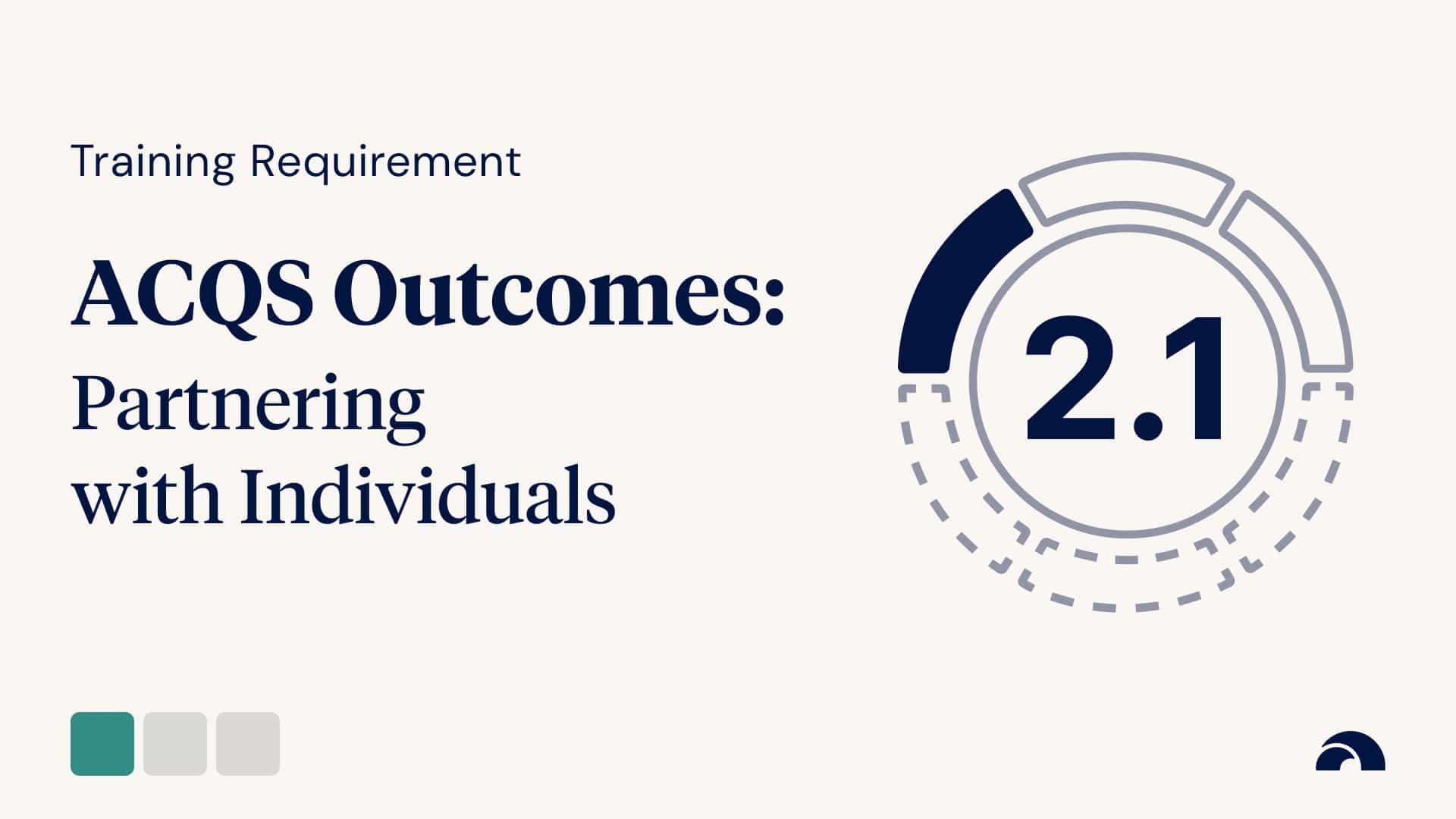 Training Requirement: Outcome 2.1, Partnering with Individuals