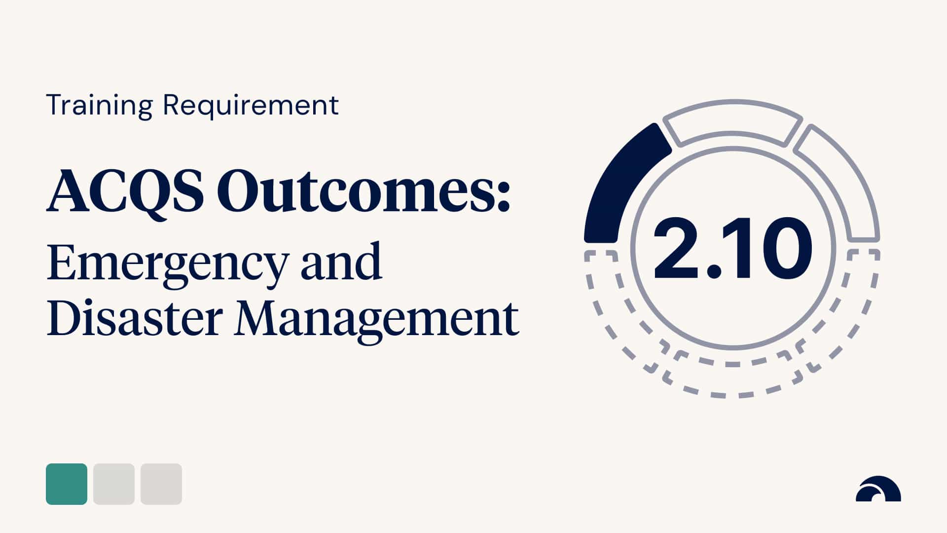 Training Requirement: Outcome 2.10, Emergency and Disaster Management