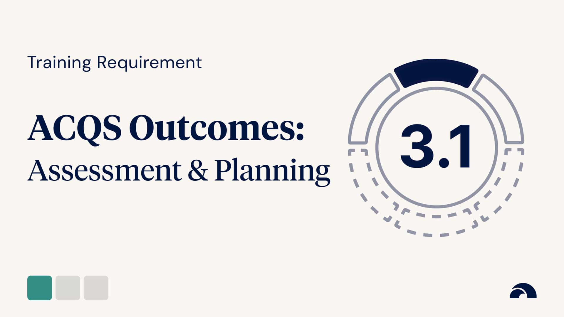 Training Requirement: Outcome 3.1, Assessment and Planning