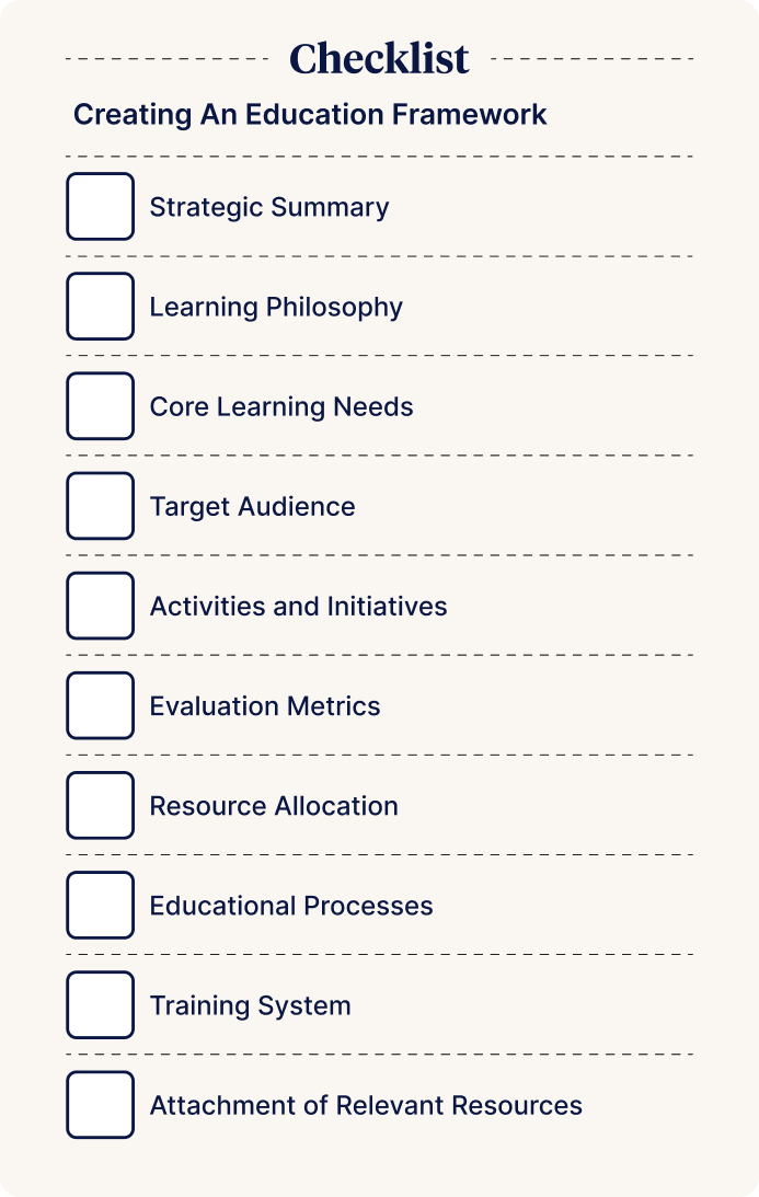 Creating an Education Framework