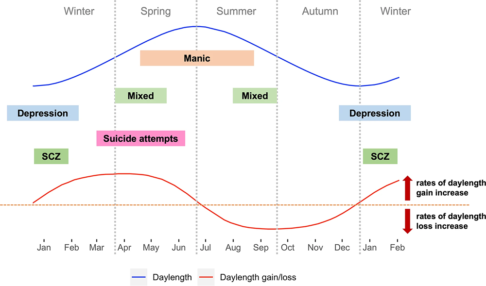 Day length and seasonal fluctuations of psychiatric symptoms